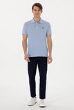 USPA Polo Shirt Men  Light Blue VR003 USPOM305 Single Color Horse US Polo Assn.