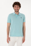 USPA Polo Shirt Men Aqua VR007 USPOM298 Single Color Horse US Polo Assn.