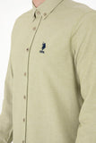 USPA Men Shirt Nova Slim Full Sleeve Light Khaki VR183 USPSH357 US Polo Assn.