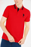 US Polo Assn. Red Men Polo Shirt Big Pony Logo Number 3 VR171 USPOM198 USPA