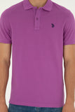 USPA Polo Shirt Men Purple VR038 USPOM228 Single Color Horse US Polo Assn.