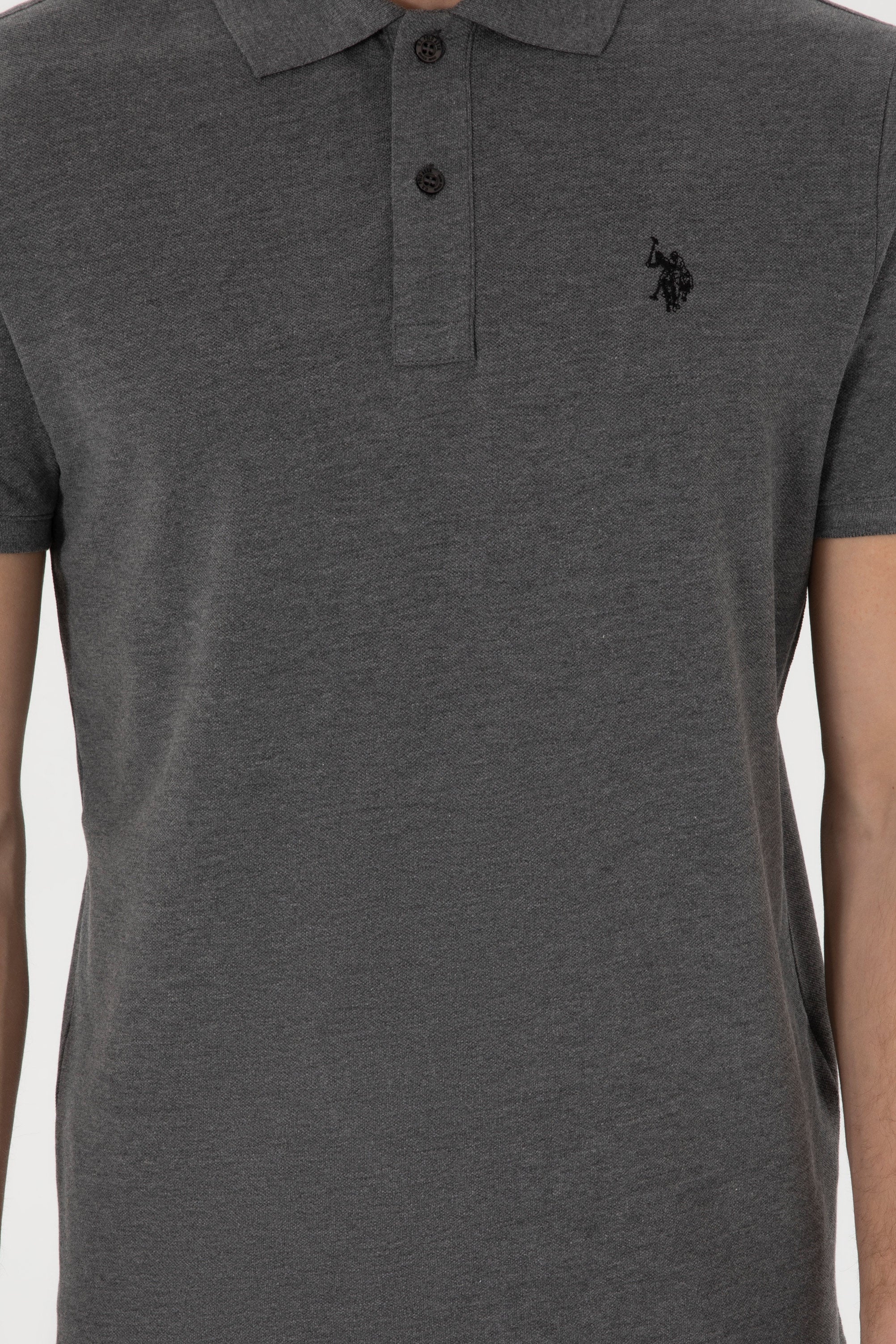 USPA Polo Shirt Men Anthracite VR081 USPOM307 Single Color Horse US Polo Assn.