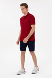 USPA Polo Shirt Men Bordeaux VR014 USPOM278 USPA LOGO US POLO ASSN.