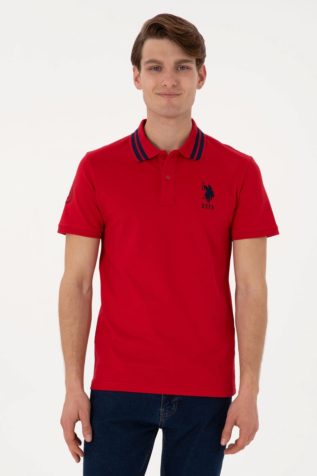 USPA Men Polo Shirt USPA Big Logo Red VR030 USPOM282 US POLO ASSN.