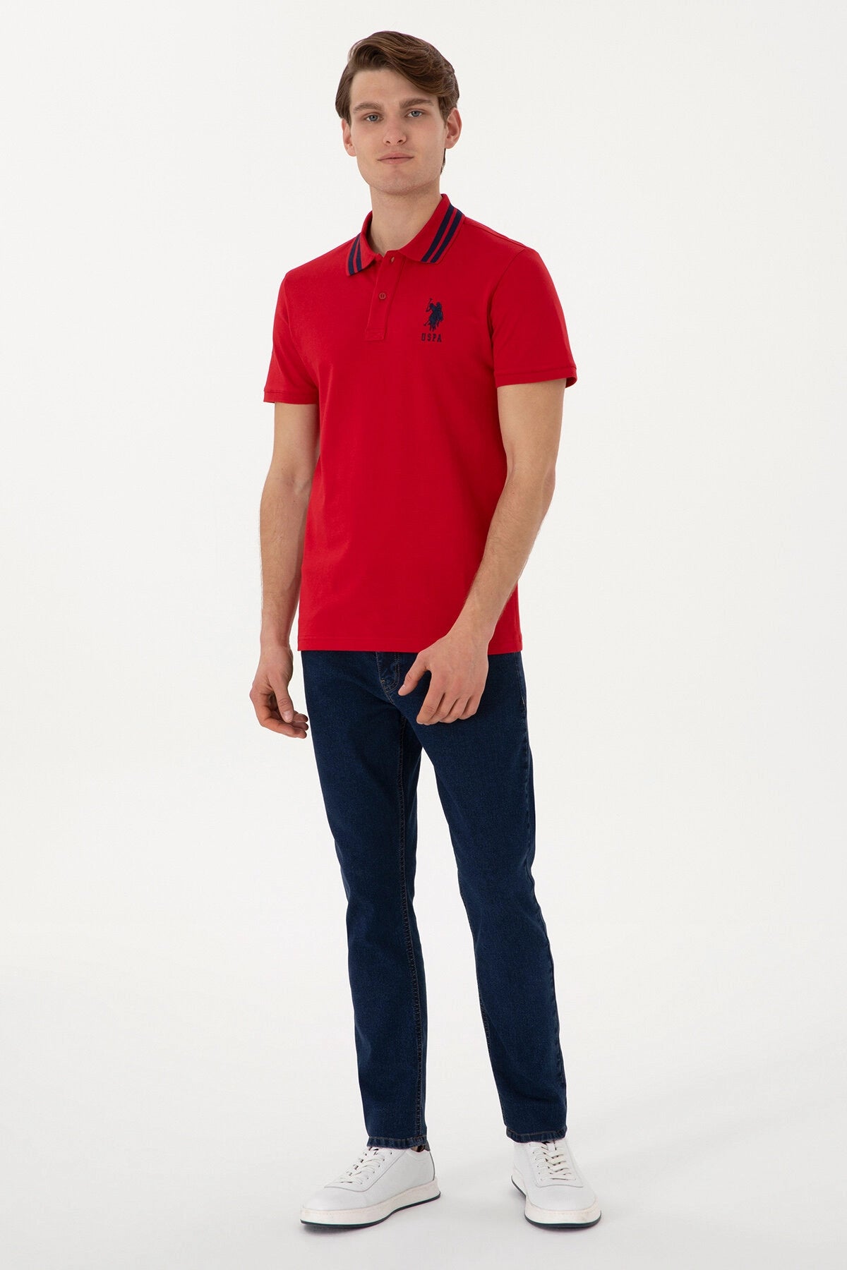 USPA Men Polo Shirt USPA Big Logo Red VR030 USPOM282 US POLO ASSN.