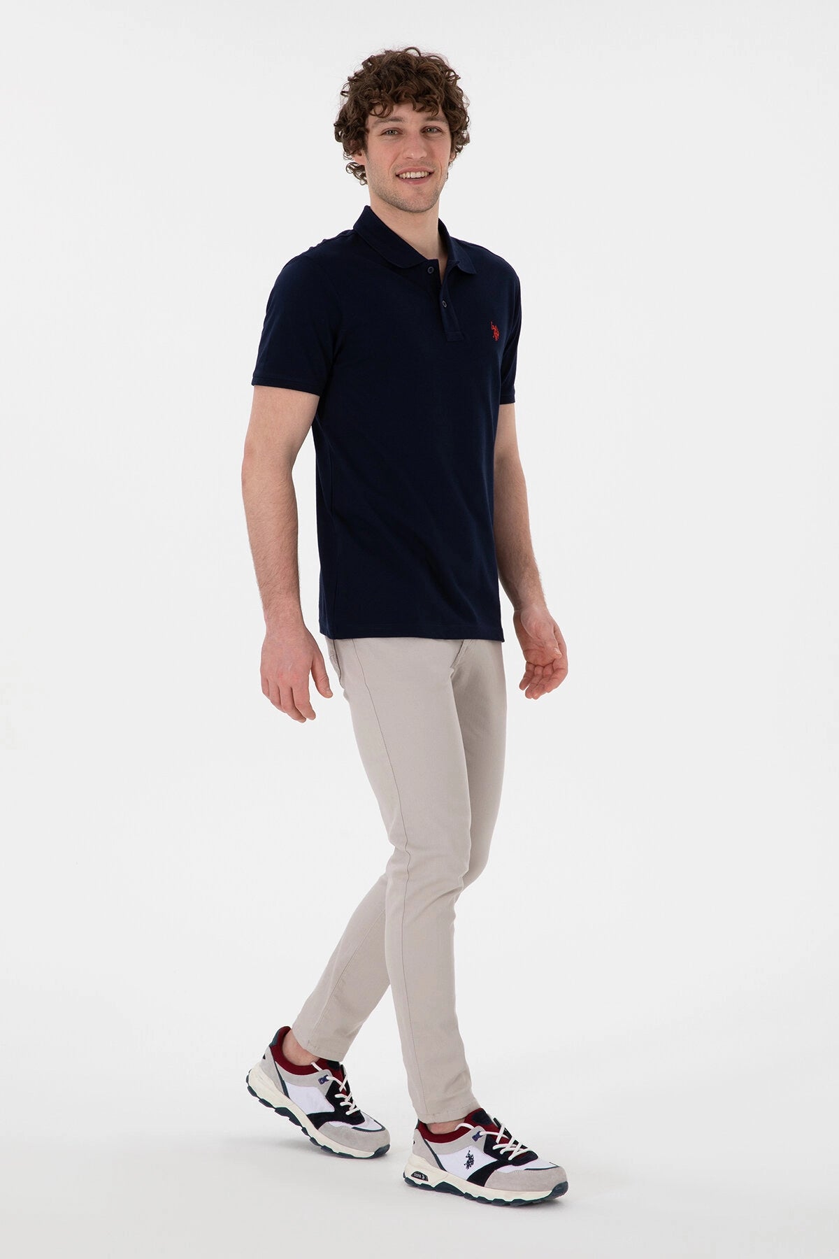 USPA Polo Shirt Men Navy VR033 USPOM304 Single Color Horse US Polo Assn.