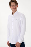 USPA Men Shirt Nova Slim Full Sleeve Light White VR013 USPSH364 US Polo Assn.