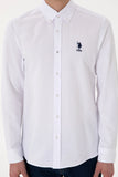 USPA Men Shirt Nova Slim Full Sleeve Light White VR013 USPSH364 US Polo Assn.