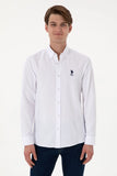 USPA Men Shirt Nova Slim Full Sleeve Light White VR013 USPSH364 US Polo Assn.