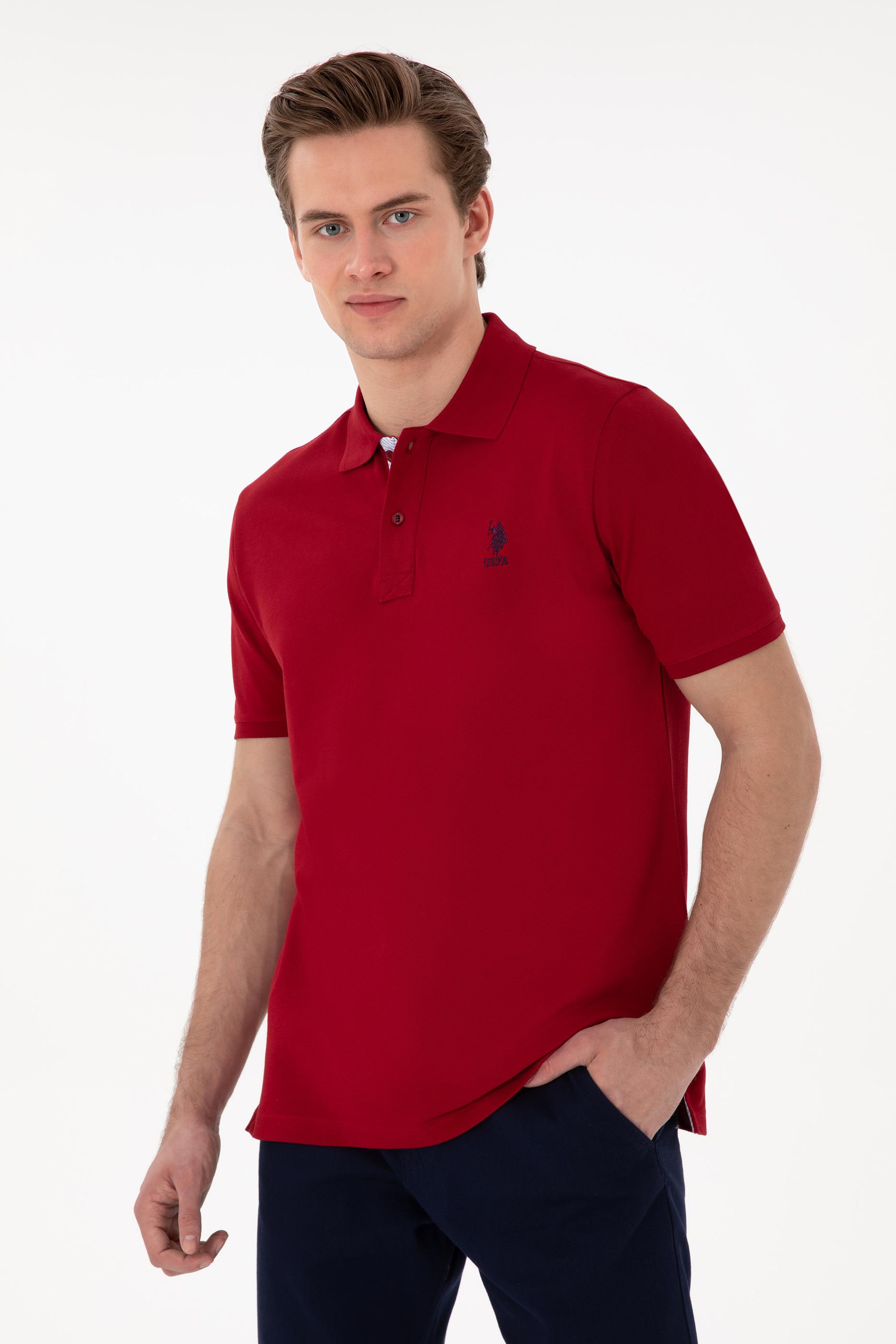 USPA Polo Shirt Men Bordeaux VR014 USPOM278 USPA LOGO US POLO ASSN.