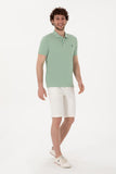 USPA Polo Shirt Men Water Green VR048 USPOM290 Single Color Horse US Polo Assn.