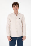 USPA Men Shirt Nova Slim Full Sleeve Stone VR049 USPSH351 US Polo Assn.