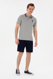 USPA Men Polo Shirt USPA Big Logo Grey Melange VR086 USPOM280 US POLO ASSN.