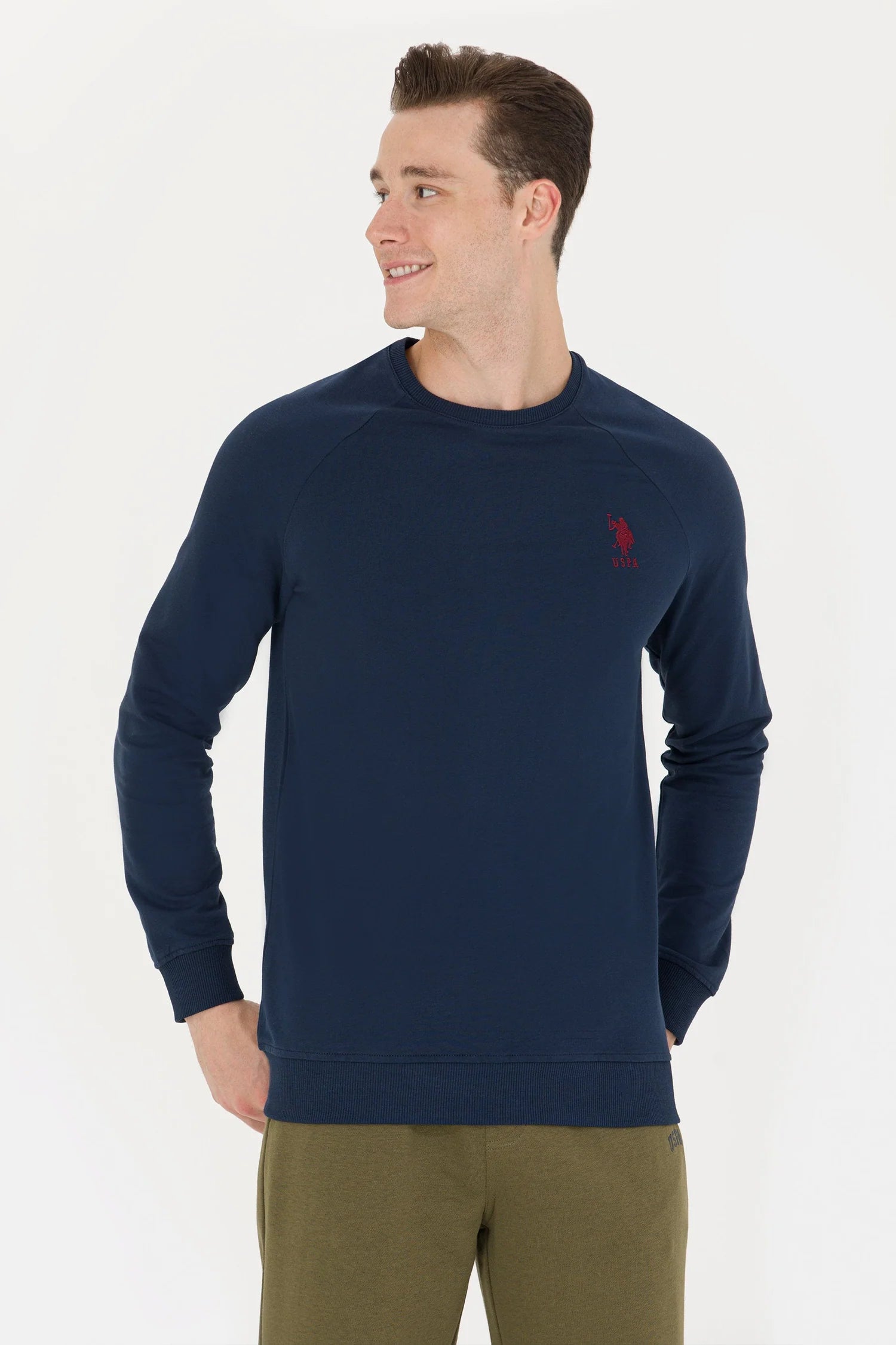 USPA Men Jumper R/Neck Dark Blue VR032 USPJR370 US POLO ASSN.
