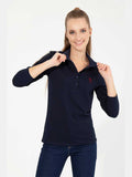 USPA Women Polo Full Sleeve Navy VR033 USPOW063