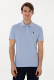 USPA Polo Shirt Men  Light Blue VR003 USPOM305 Single Color Horse US Polo Assn.