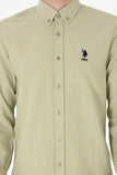 USPA Men Shirt Nova Slim Full Sleeve Light Khaki VR183 USPSH357 US Polo Assn.