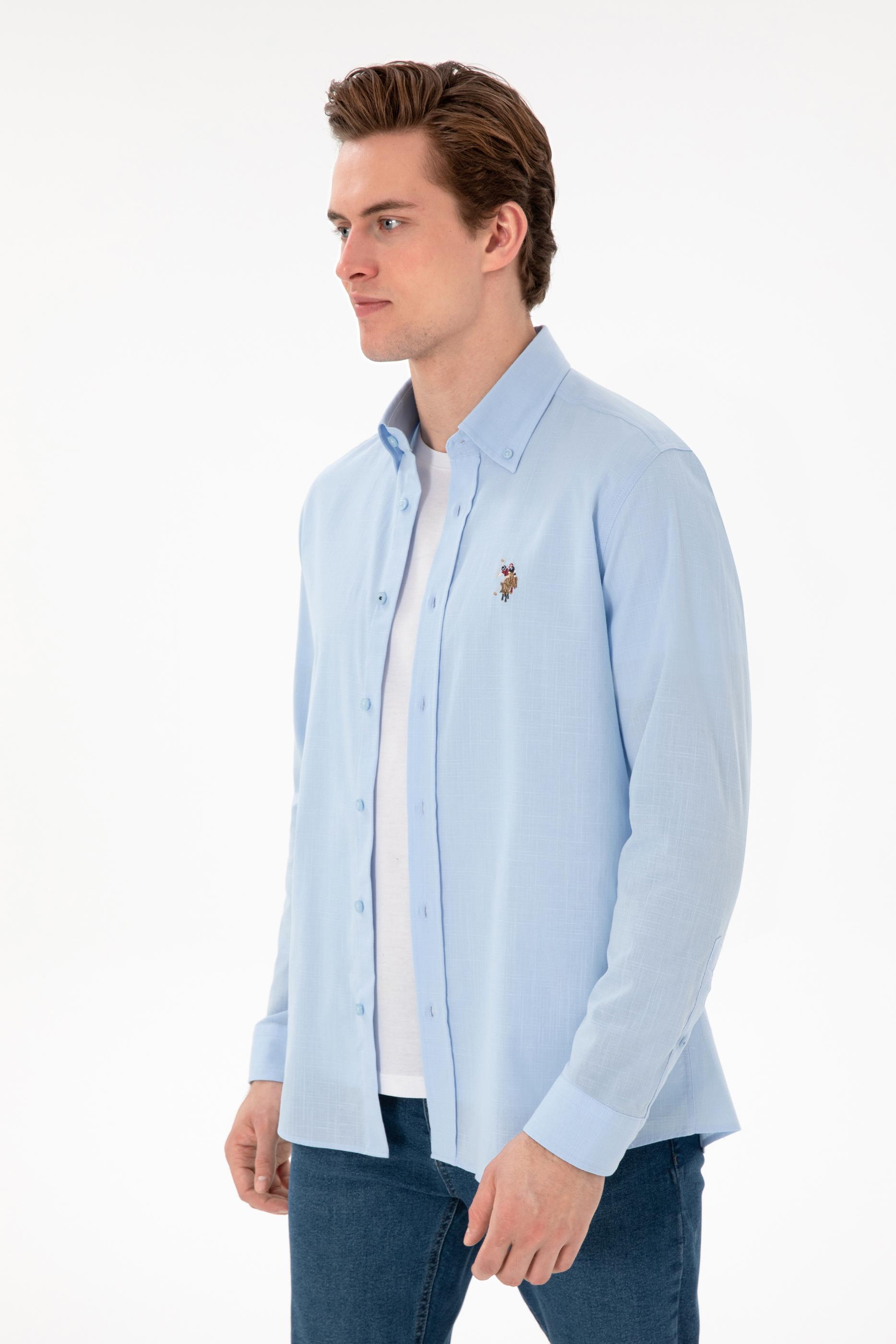 USPA Men Shirt Enzo Regular Full Sleeve Light Blue VR003 USPSH363 US Polo Assn.