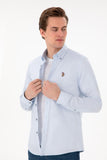 USPA Men Shirt Cedcolor Slim Full Sleeve Light Blue VR003 USPSH354 US Polo Assn.