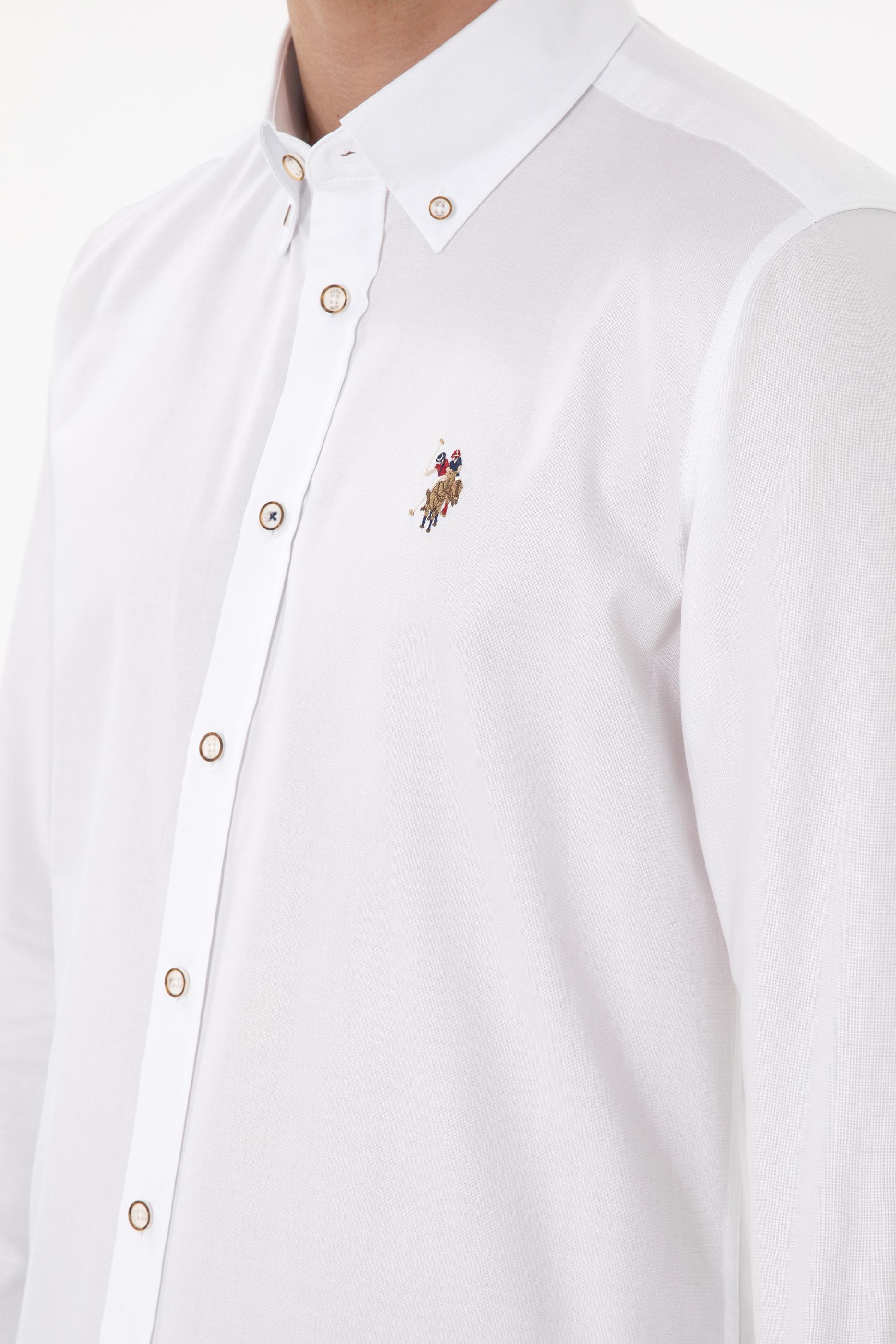 USPA Men Shirt Cedcolor Slim Full Sleeve White VR013 USPSH360 US Polo Assn.