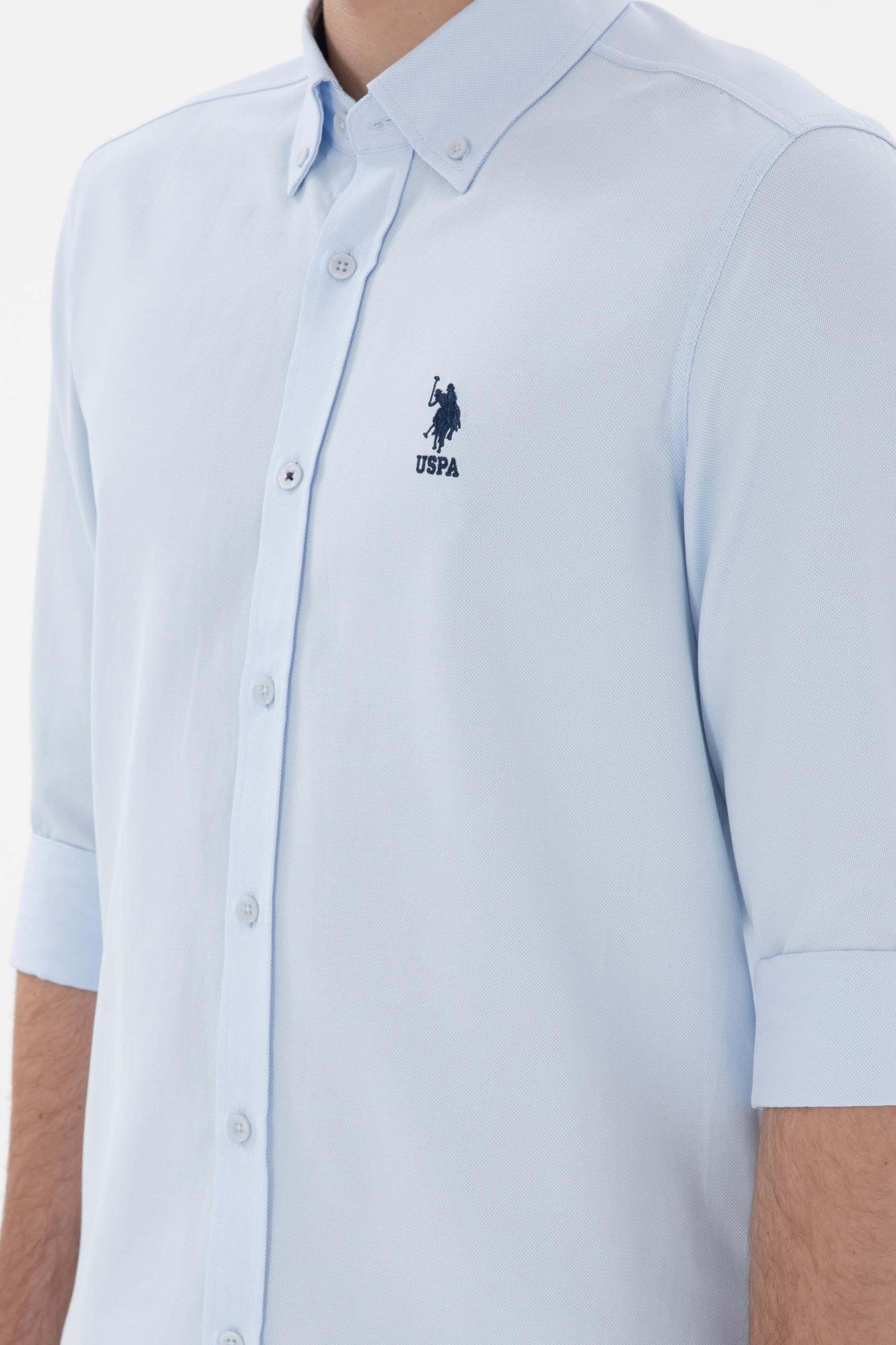USPA Men Shirt Nova Slim Fit Light Blue VR003 USPSH367 US Polo Assn.