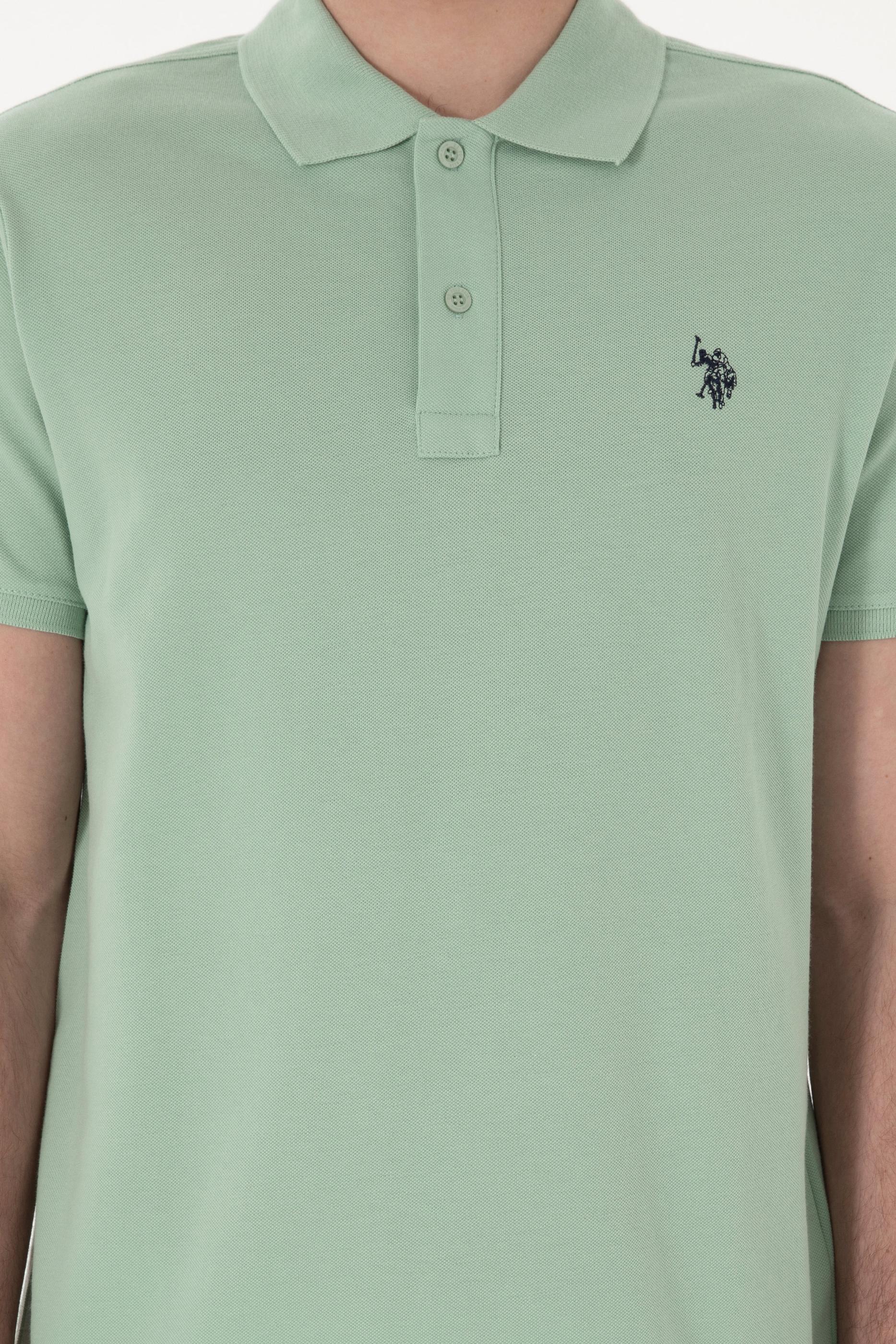 USPA Polo Shirt Men Water Green VR048 USPOM290 Single Color Horse US Polo Assn.