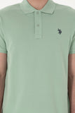 USPA Polo Shirt Men Water Green VR048 USPOM290 Single Color Horse US Polo Assn.