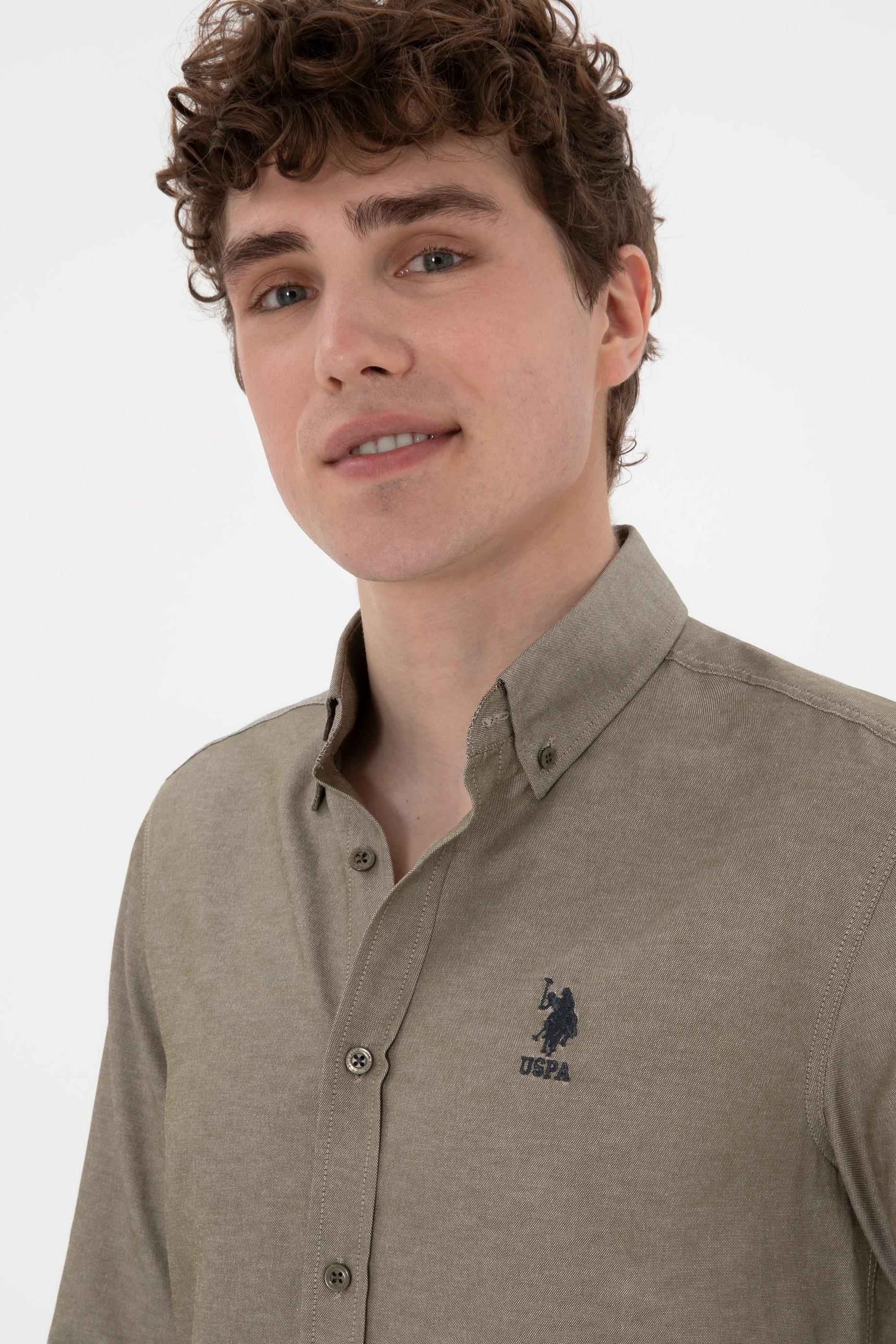 USPA Men Shirt Slim Full Sleeve Mink VR052 USPSH348 US Polo Assn.