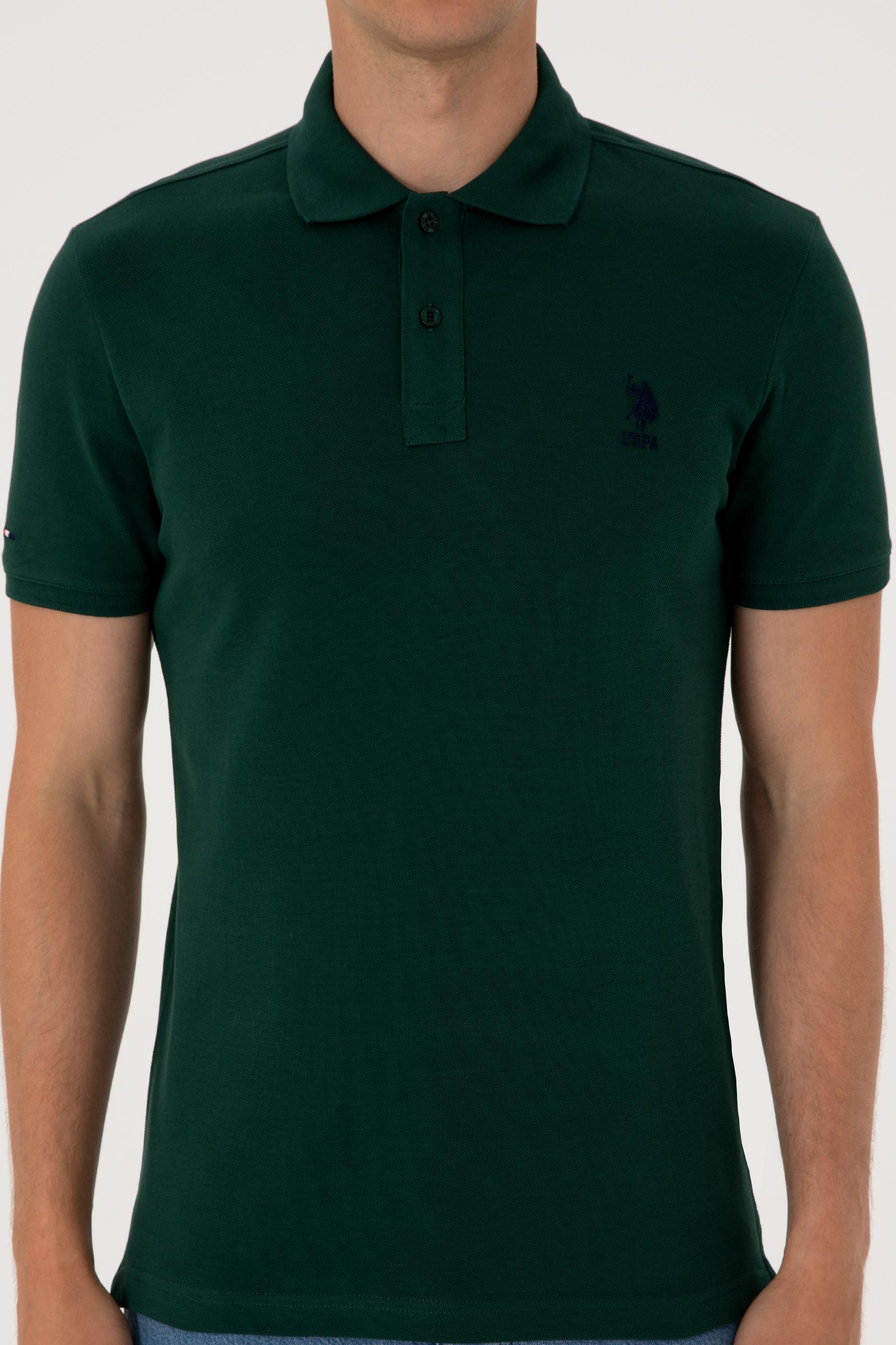 USPA Polo Shirt Men Dark Green VR079 USPOM284 USPA LOGO US POLO ASSN.