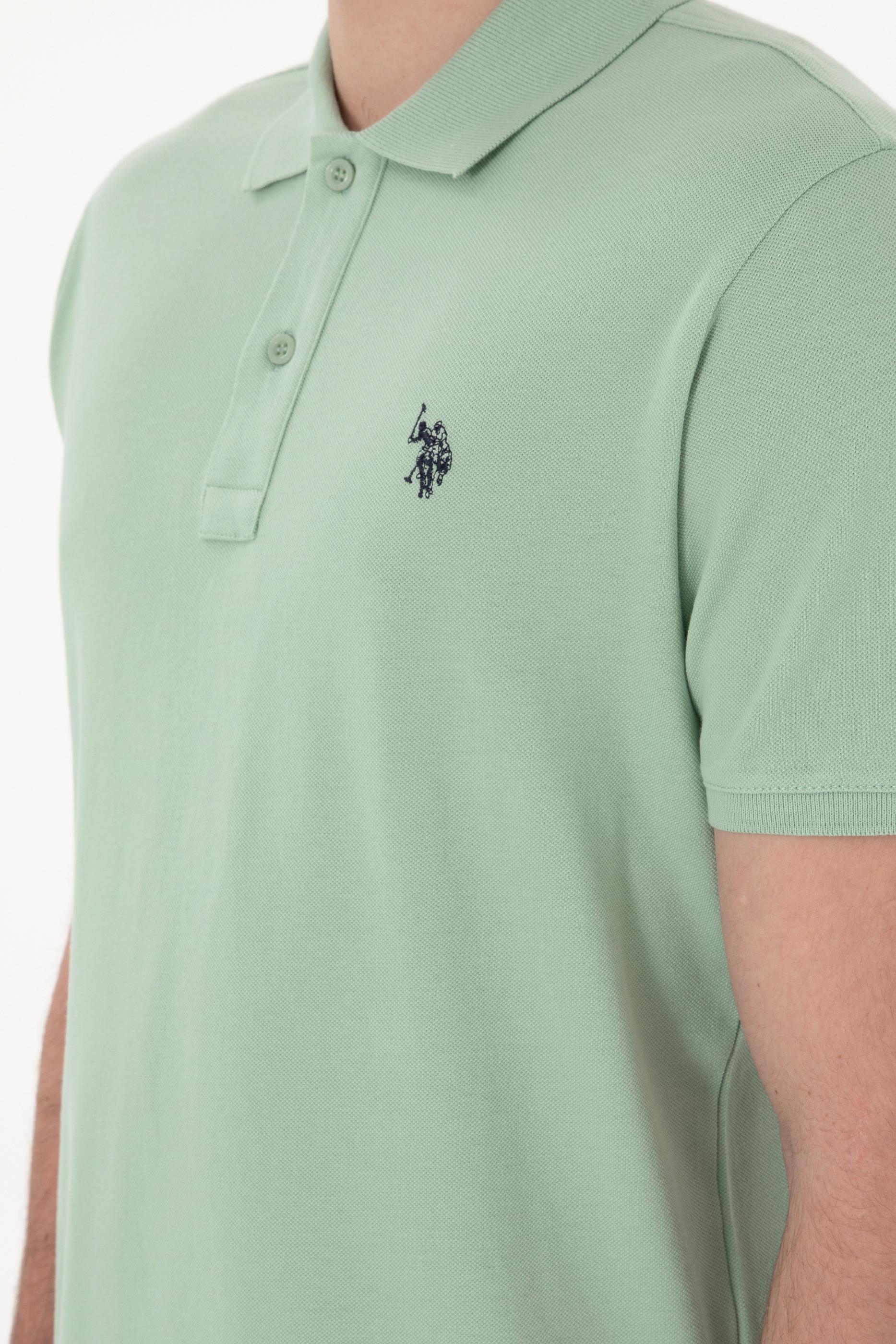 USPA Polo Shirt Men Water Green VR048 USPOM290 Single Color Horse US Polo Assn.