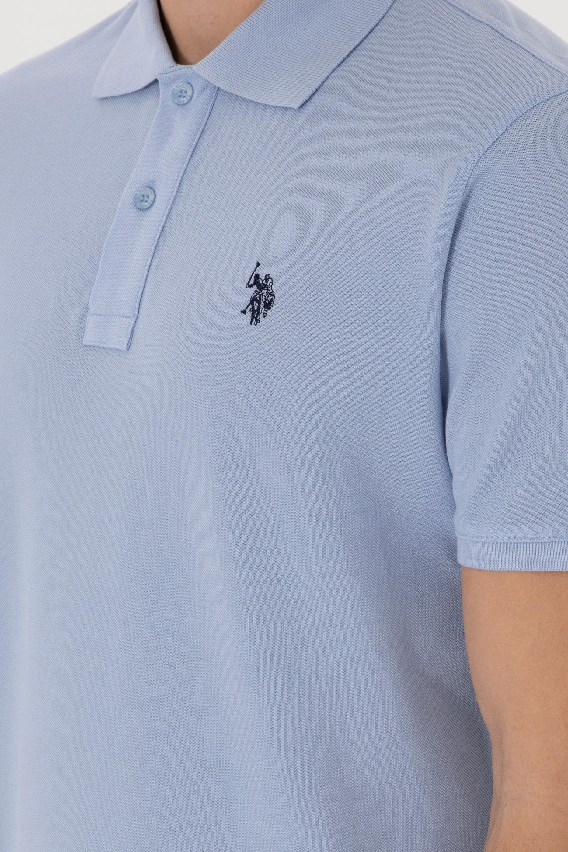 USPA Polo Shirt Men  Light Blue VR003 USPOM305 Single Color Horse US Polo Assn.