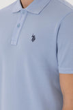 USPA Polo Shirt Men  Light Blue VR003 USPOM305 Single Color Horse US Polo Assn.