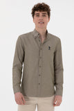 USPA Men Shirt Slim Full Sleeve Mink VR052 USPSH348 US Polo Assn.