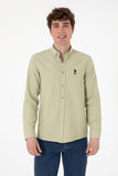 USPA Men Shirt Nova Slim Full Sleeve Light Khaki VR183 USPSH357 US Polo Assn.