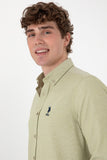 USPA Men Shirt Nova Slim Full Sleeve Light Khaki VR183 USPSH357 US Polo Assn.