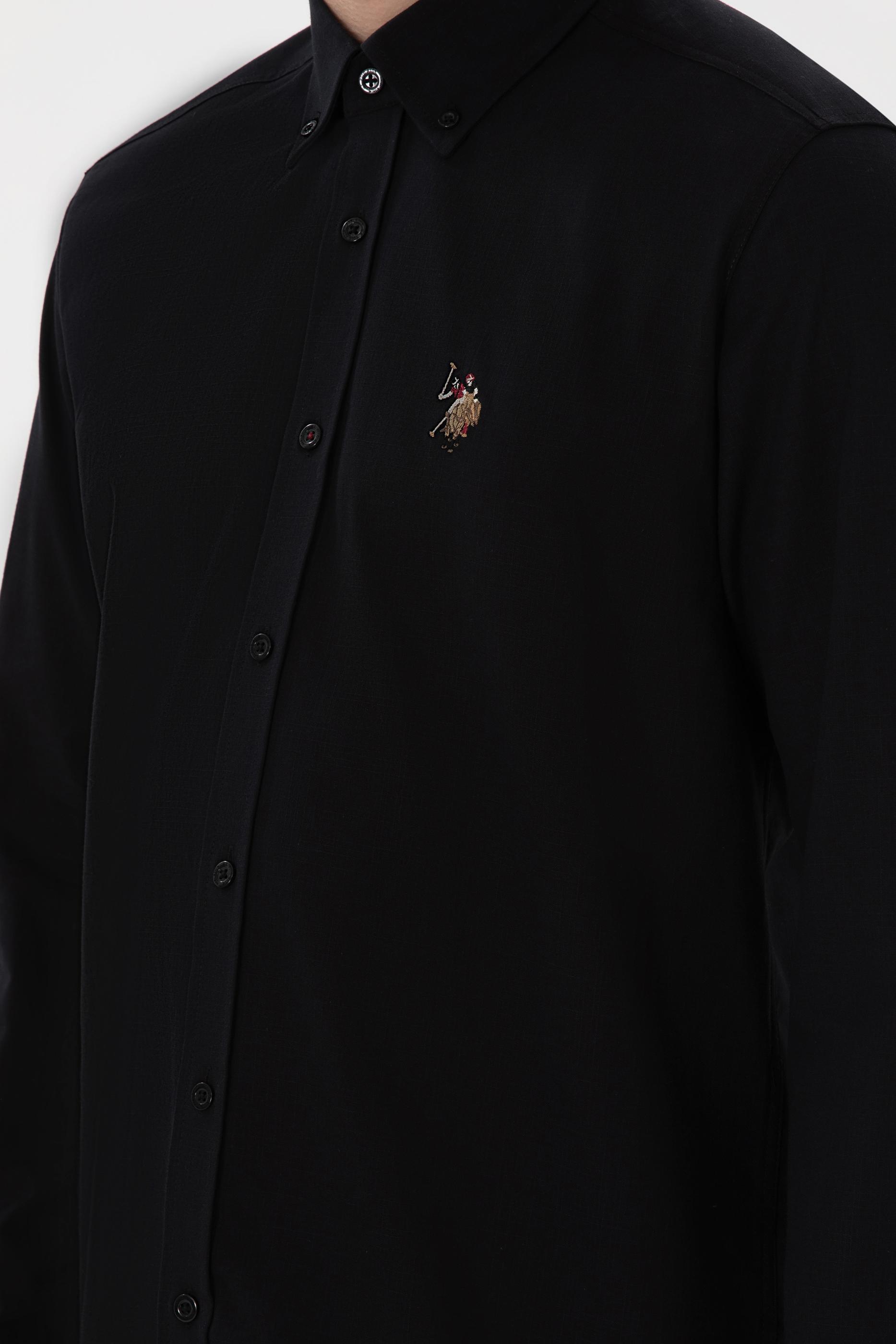 USPA Men Shirt Enzo Regular Full Sleeve Black VR046 USPSH362 US Polo Assn.