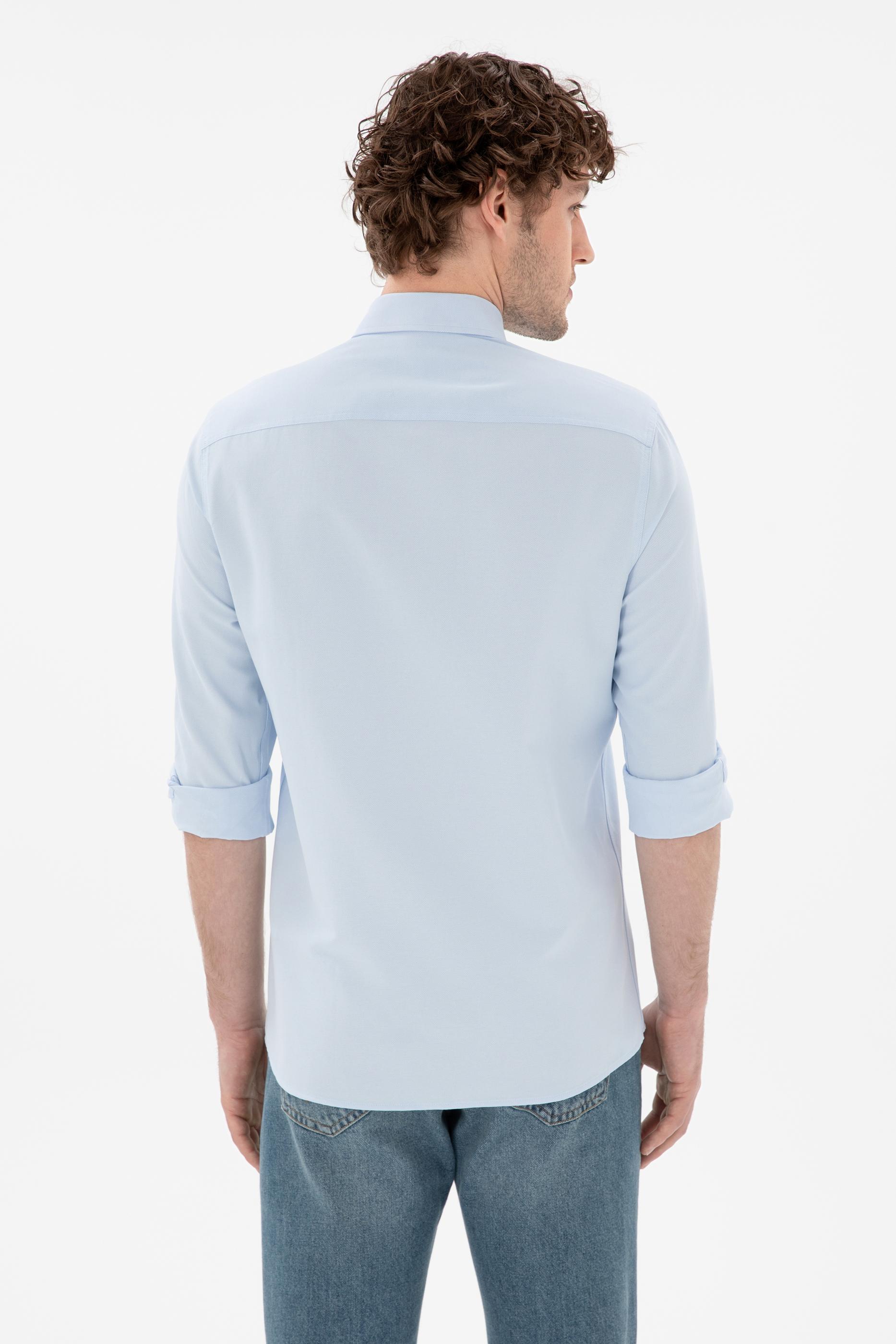 USPA Men Shirt Nova Slim Fit Light Blue VR003 USPSH367 US Polo Assn.