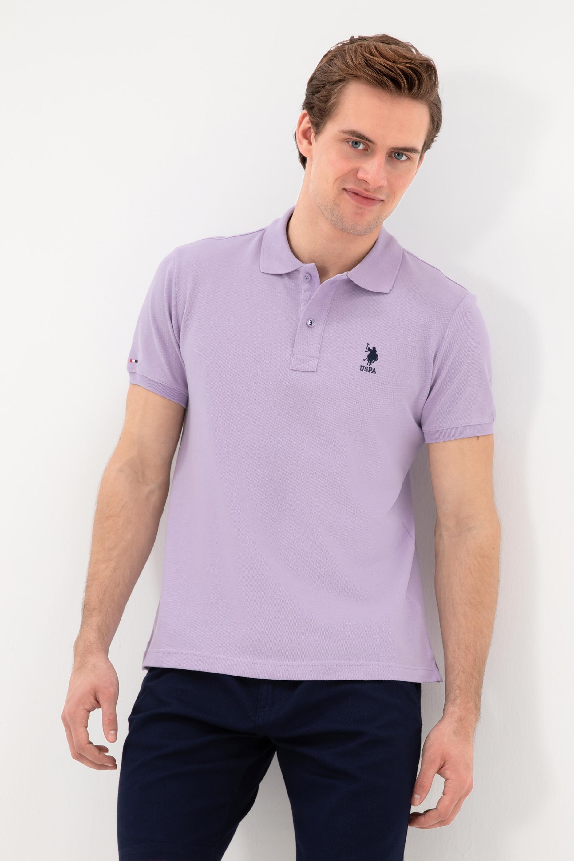 USPA Polo Shirt Men Lilac VR034 USPOM277 USPA LOGO US POLO ASSN.