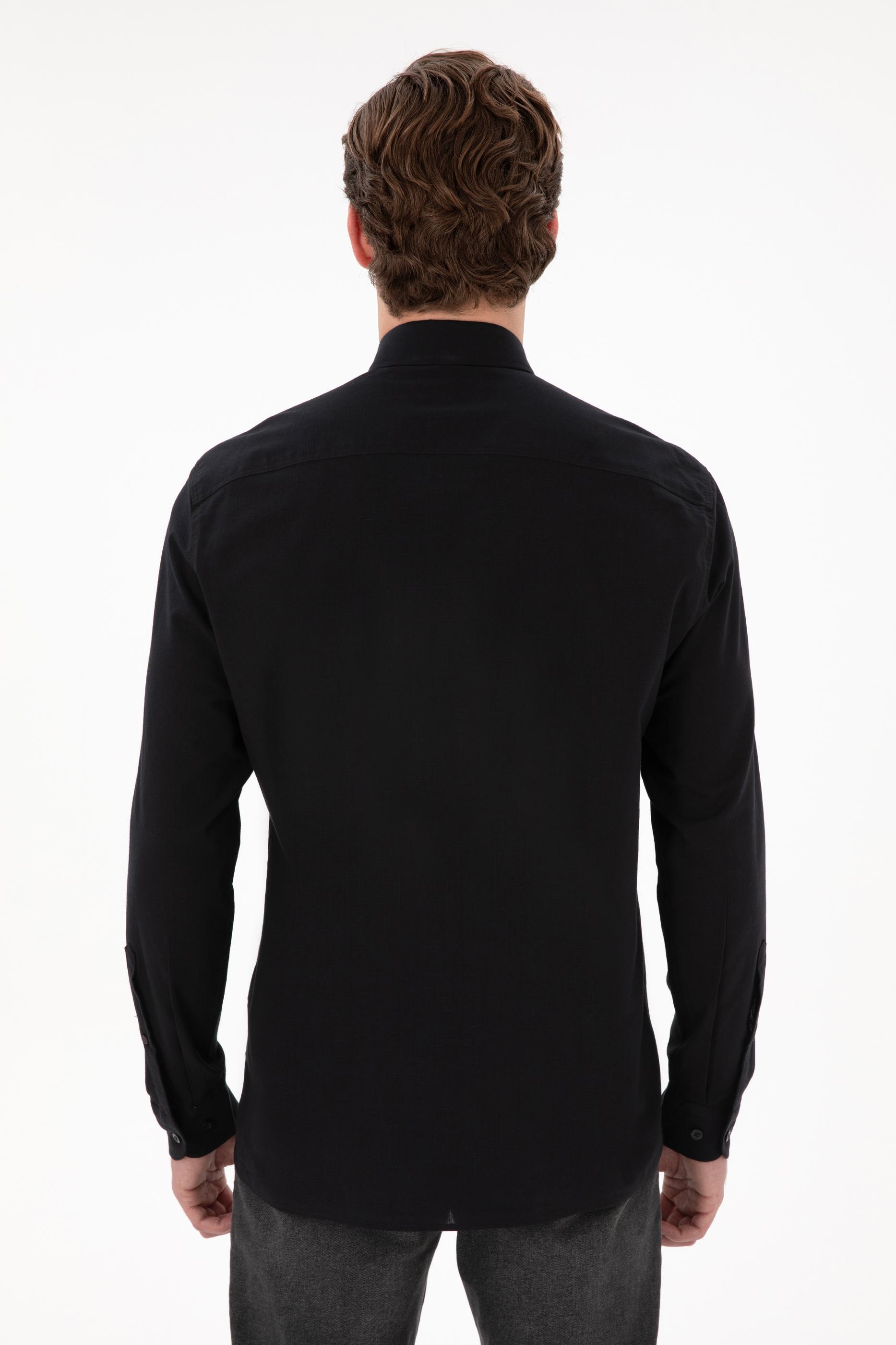 USPA Men Shirt Enzo Regular Full Sleeve Black VR046 USPSH362 US Polo Assn.