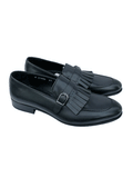 Federico Luciani Siyah Antik Leather Loafer Shoe Men