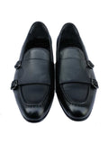 Nabeel & Aqeel Black Leather Double Monk Shoe
