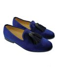 Nabeel & Aqeel Blue Velvet Tassle Loafer Shoe