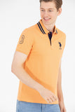 US Polo Assn. Orange Men Polo Shirt Big Pony Logo Number 3 VR051 USPOM163 USPA