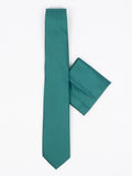 Pierre Cavelli Tie w Pocket Square Green Self Weaved PCTPS005