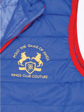 Kings Club Couture Vest Electric Blue Feather KC Logo KCJVFL02