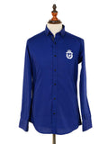Kings Club Couture Shirt Button Down Regular Fit Royal Blue Woven Cotton Blend with embroidered logo KCSHC003