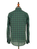 Kings Club Couture Shirt Button Down Regular Fit Duplet Horse Green Blue Check Woven Cotton Blend with Embroidered Logo KCSHD002