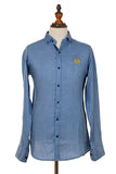 Kings Club Couture Shirt Button Down Regular Fit Duplet Horse Sky Woven Cotton Blend with Embroidered Logo KCSHD004