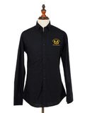Kings Club Couture Shirt Button Down Regular Fit Game of Kings Black Woven Cotton Blend with Embroidered Logo KCSHG001