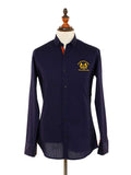 Kings Club Couture Shirt Button Down Regular Fit Game of Kings Navy Woven Cotton Blend with Embroidered Logo KCSHG004